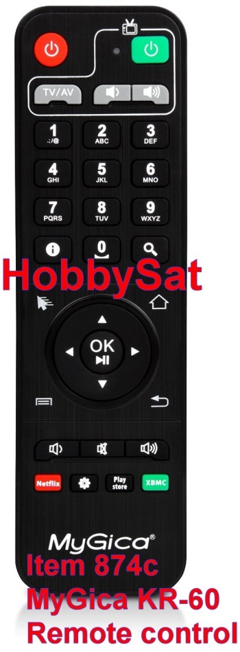 Remote front - MyGica KR60 factory infrared remote control XBMC Android Remote front - MyGica KR60 factory infrared remote control XBMC Android